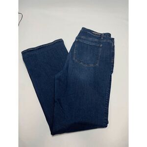 Soft Surroundings Womens Denim Jeans Classic Straight Leg High Rise Blue Sz18T